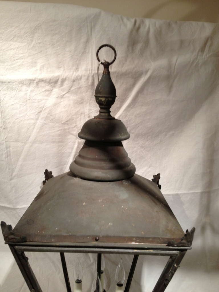 20th Century Large Elegant English Copper Lantern