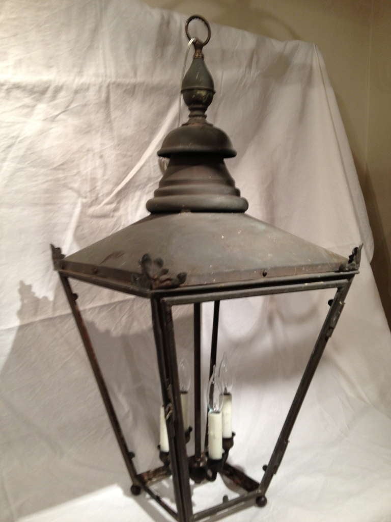 Large Elegant English Copper Lantern 1