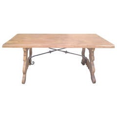 French Oak and Iron Refectory Dining Table 10