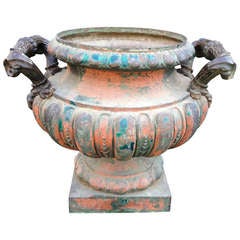 Very Large 19th C French Cast Iron Urn