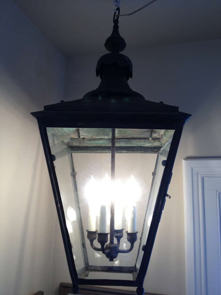 Classic Edwardian Verdigris Copper Lantern 1
