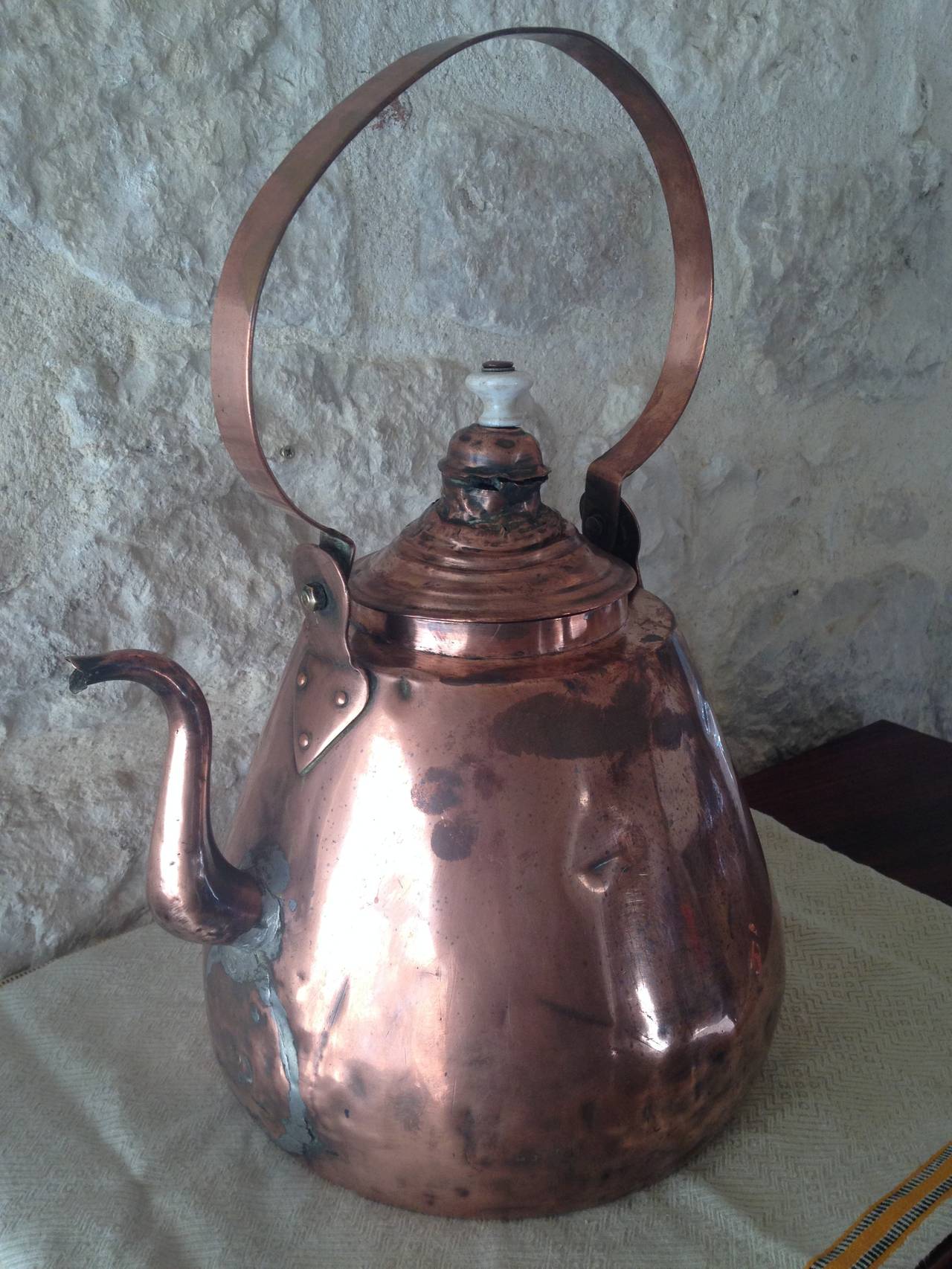 Napoleon III Large Copper French 19th Century Kettle