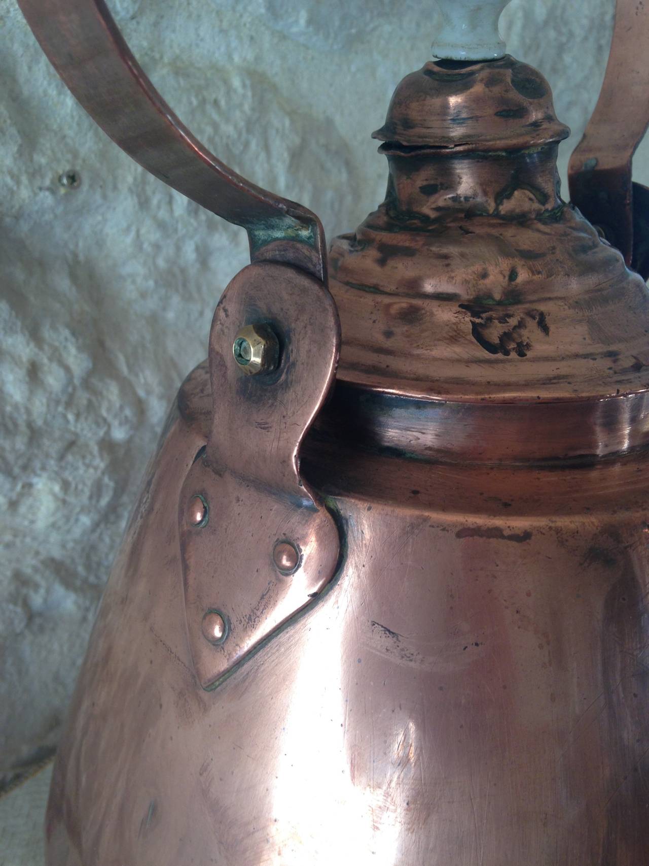 Large Copper French 19th Century Kettle 1