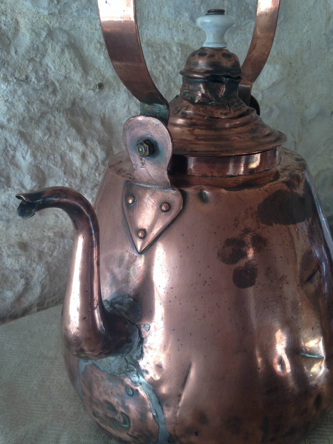 Large Copper French 19th Century Kettle 2