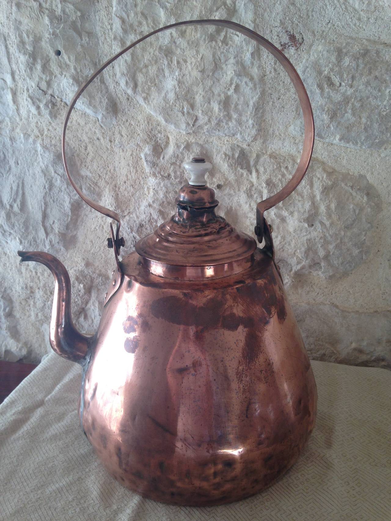 Large Copper French 19th Century Kettle 3