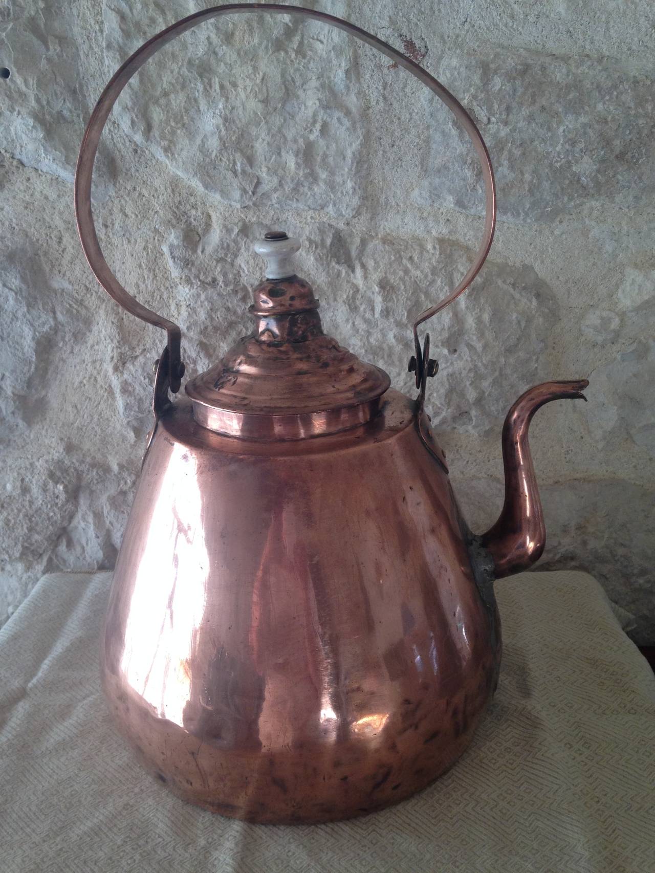 Large Copper French 19th Century Kettle 4