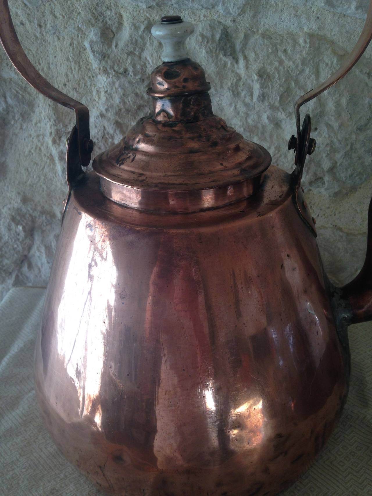 Large Copper French 19th Century Kettle 5
