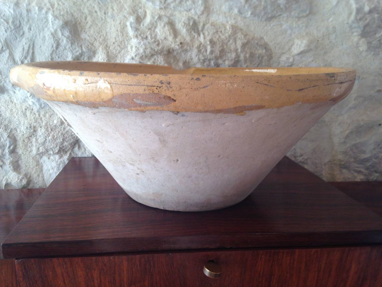 French Ochre-Glazed Dairy Bowl 1