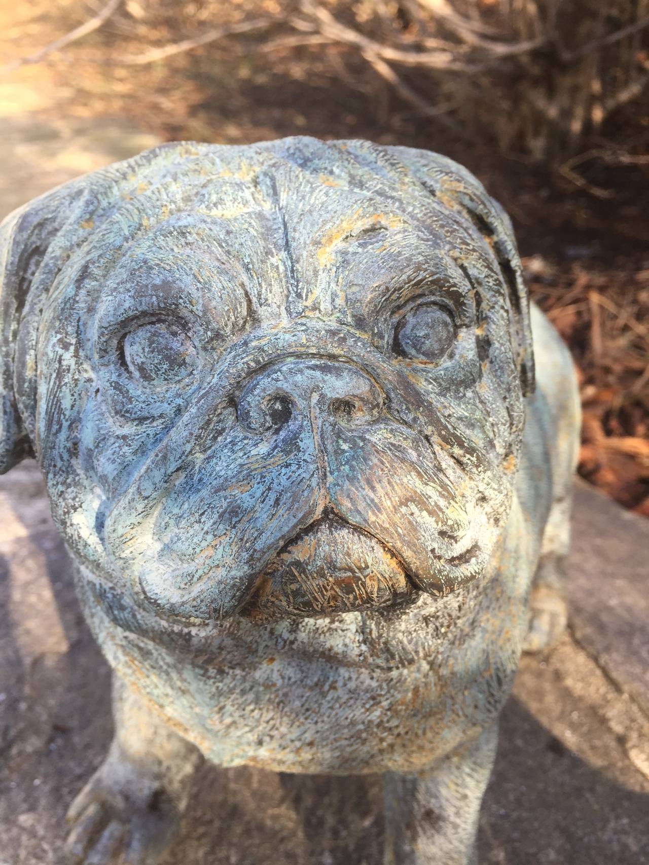 Lifesize Verdigris Bronze Pug 2