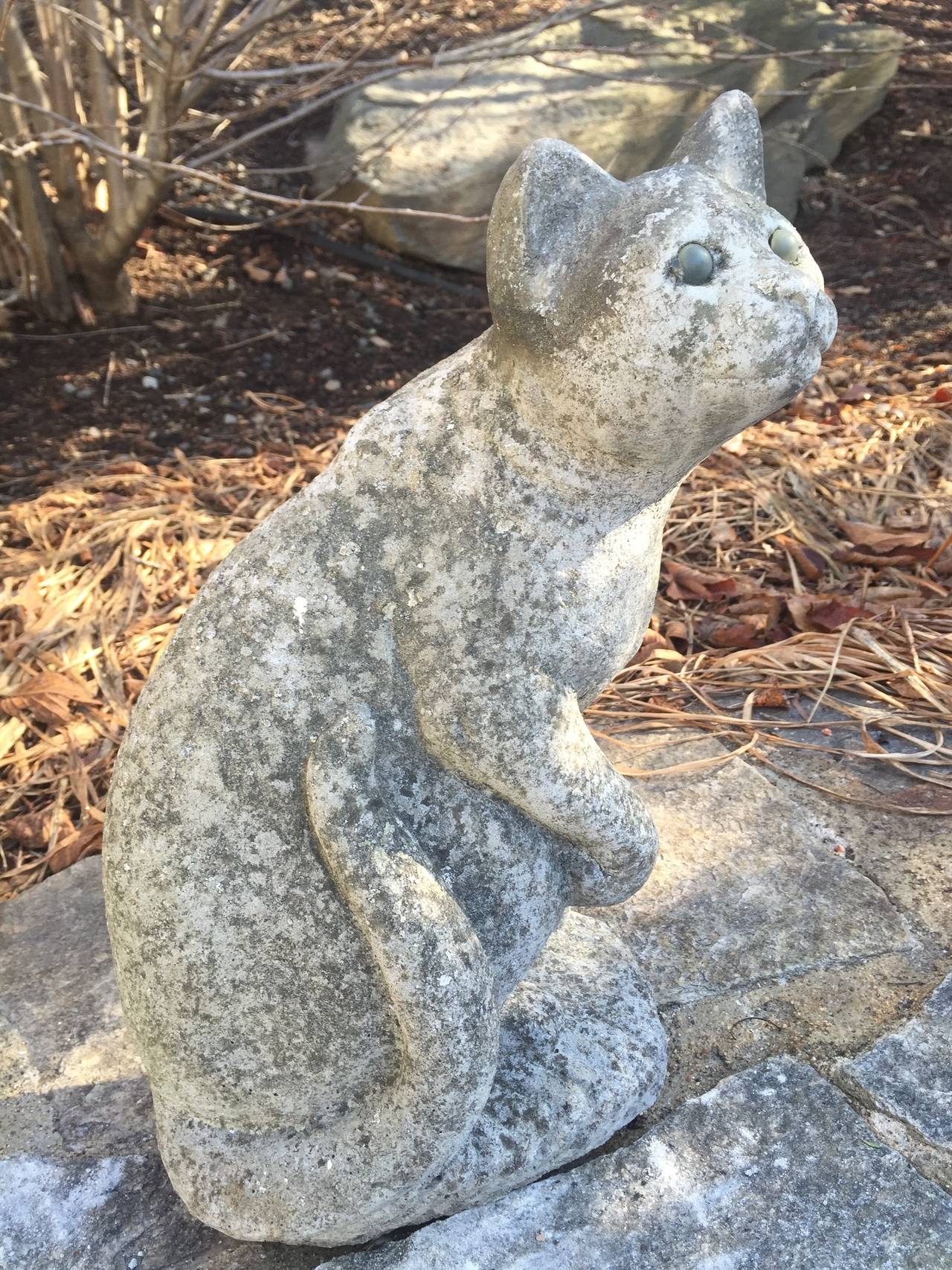 stone cat statues