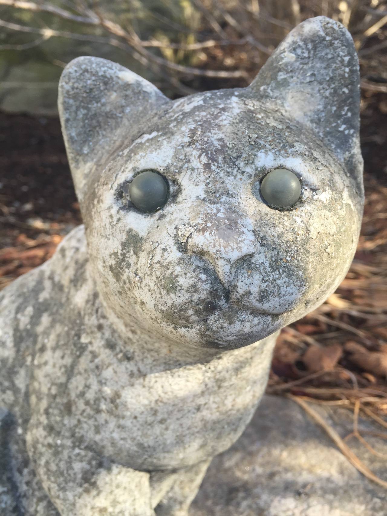 English Cast Stone Cat Statue at 1stDibs garden cat statues stone