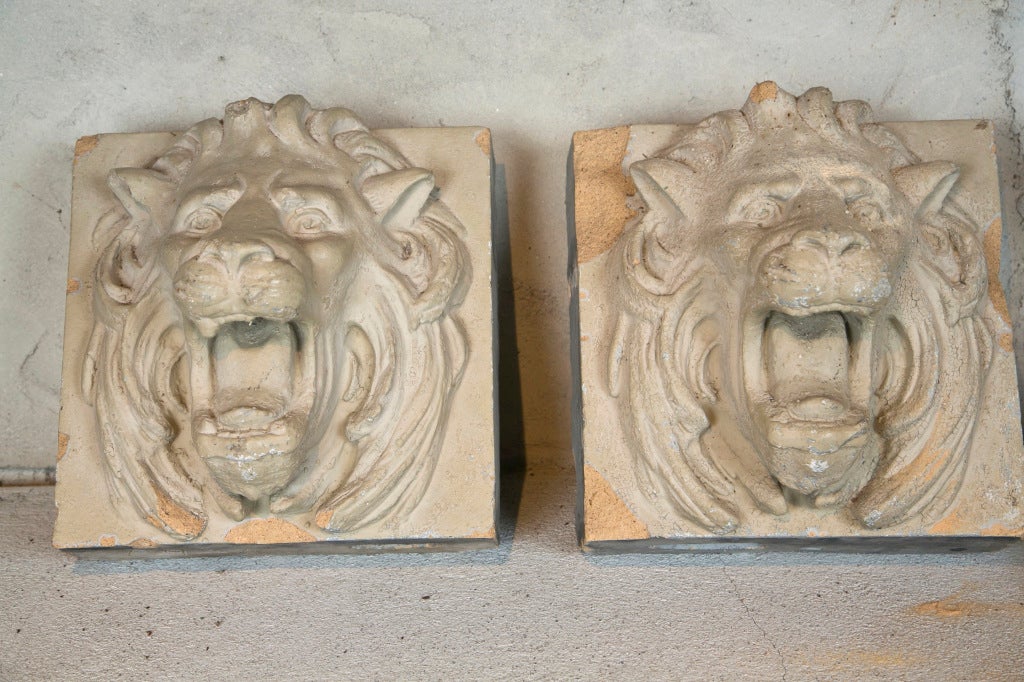 19th Century Lion Fountain Masks