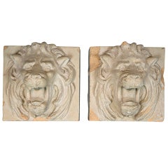 19th Century Lion Fountain Masks