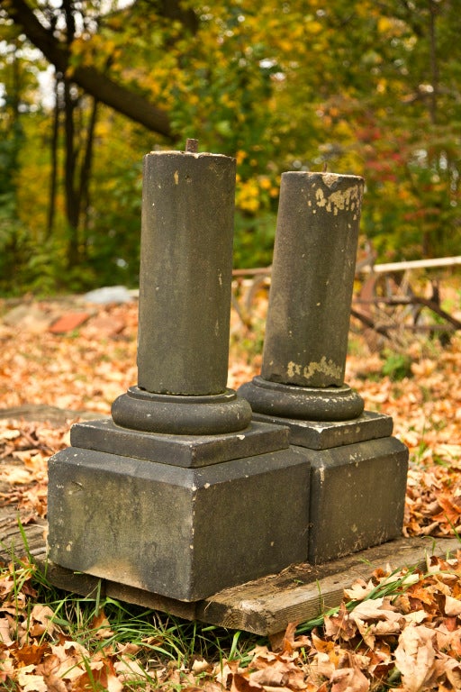 Classic Pair of Carved Yorkstone Table Bases In Good Condition In Woodbury, CT