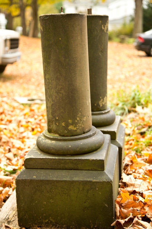 Classic Pair of Carved Yorkstone Table Bases 2