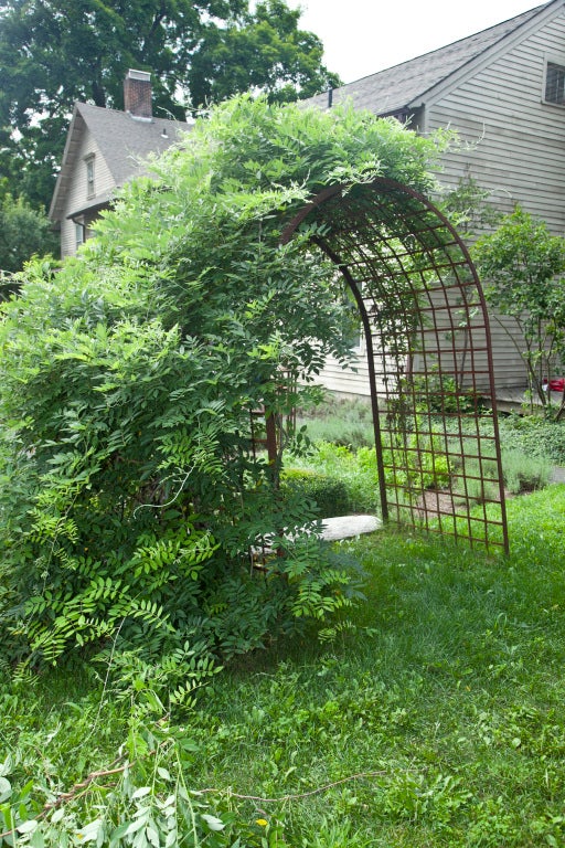 Sensational Wrought Iron Square Lattice Saratoga Springs Garden Arbor 3