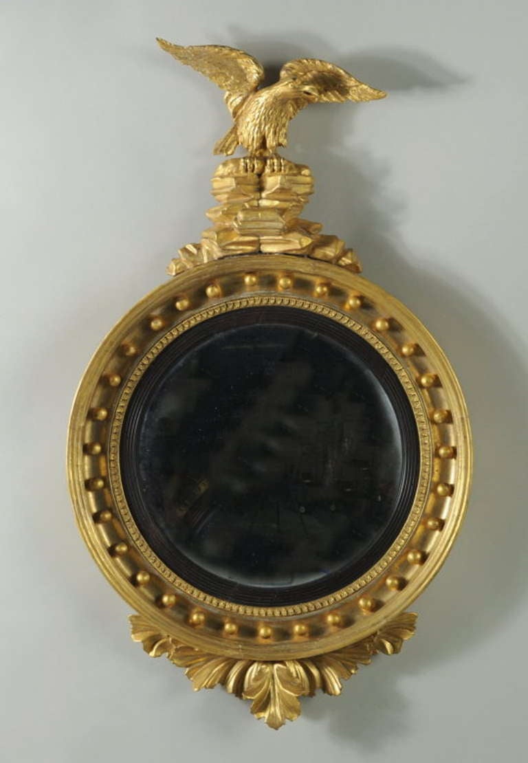 Classical Carved & Gilded Convex Mirror