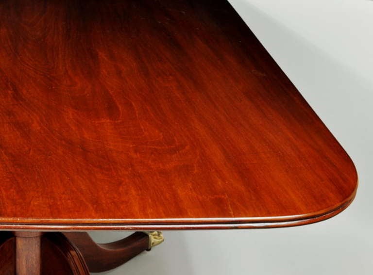 19th Century Regency Two Pedestal Mahogany Dining Table