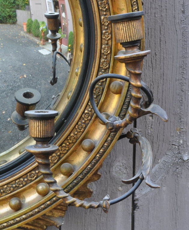 19th Century Classical Regency Style Gilded Girondole Mirror