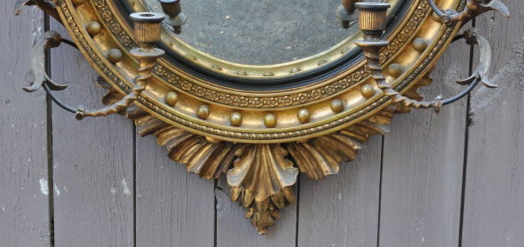 Classical Regency Style Gilded Girondole Mirror 1