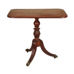 Antique Federal Carved Mahogany Tea Table