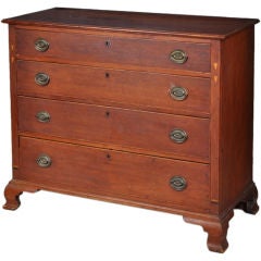 Chippendale Transitional Inlaid Cherrywood Chest