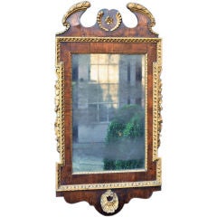 George I Walnut Parcel Gilt Mirror