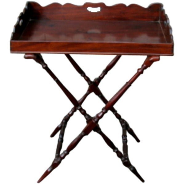 Regency Mahogany Butler Tray on Stand For Sale