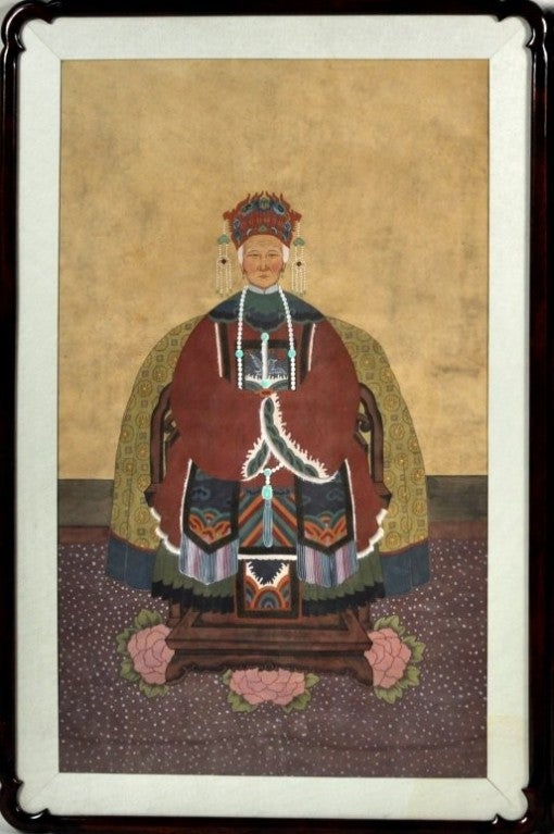 Chinese Pair Asian Ancestral Portraits -