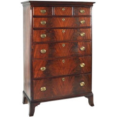 Antique Fine Cherry and Mahogany Tall Chest