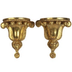 Pair Federal Gilded Wall Brackets