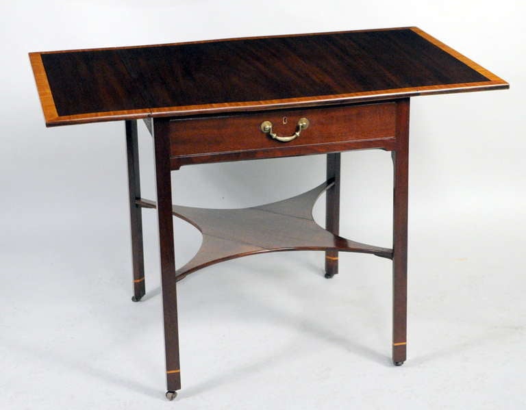 British George III Inlaid Mahogany Pembroke Table For Sale