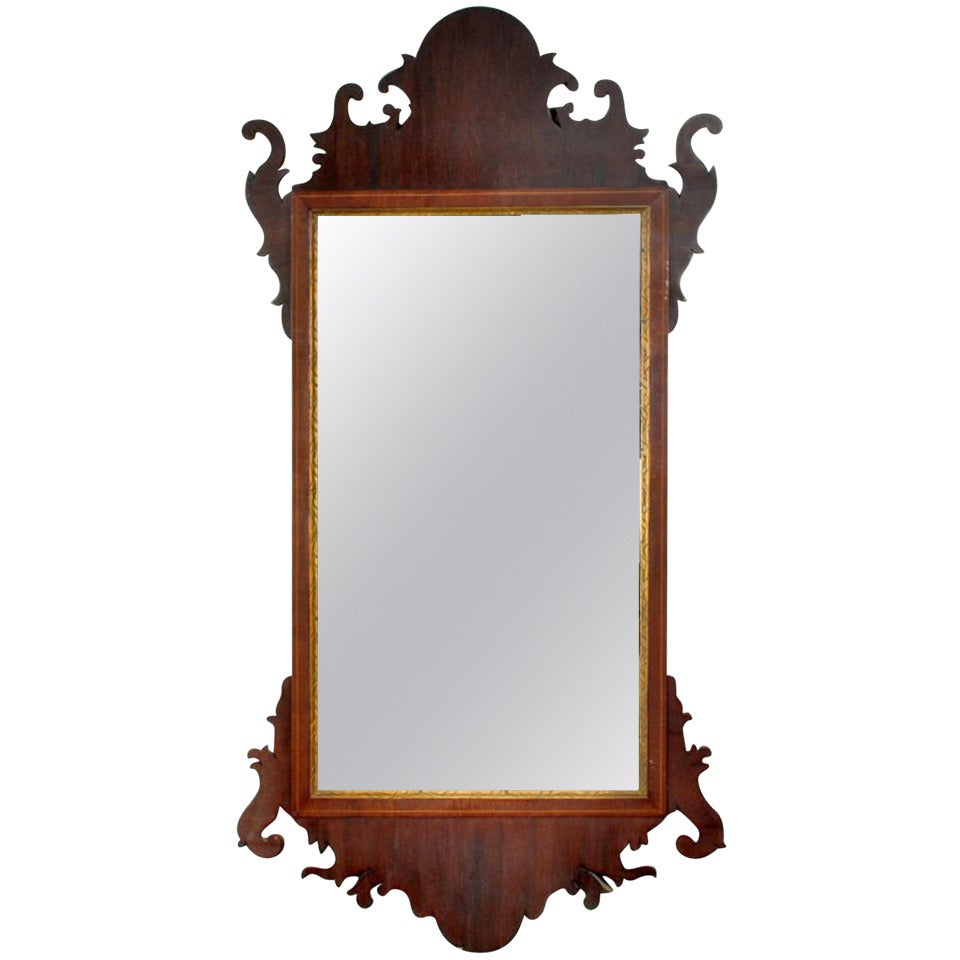 Hepplewhite Transitional Inlaid Mahogany Mirror For Sale