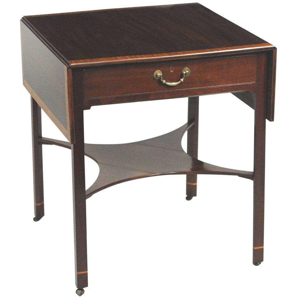 George III Inlaid Mahogany Pembroke Table For Sale