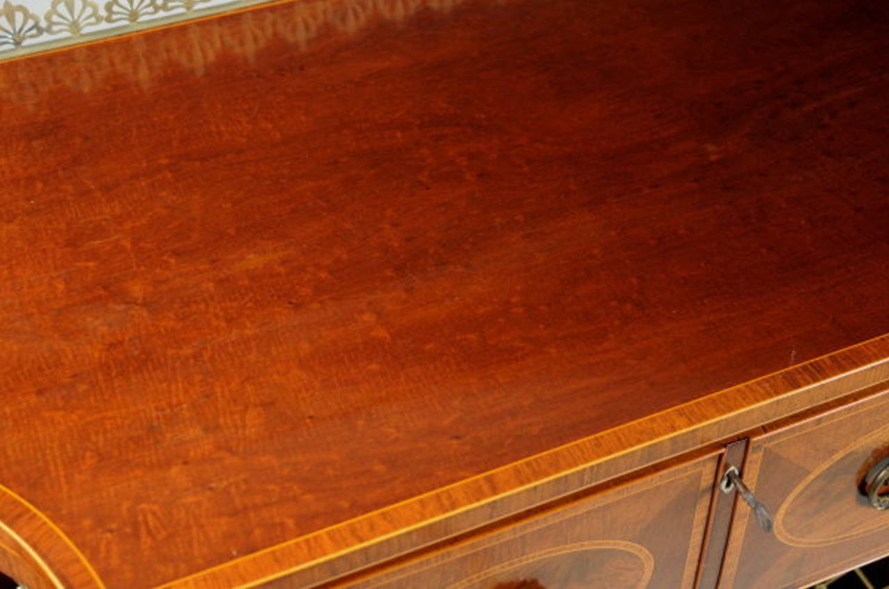 Rare Regency Inlaid Satinwood Credenza or Serving Cabinet For Sale 1