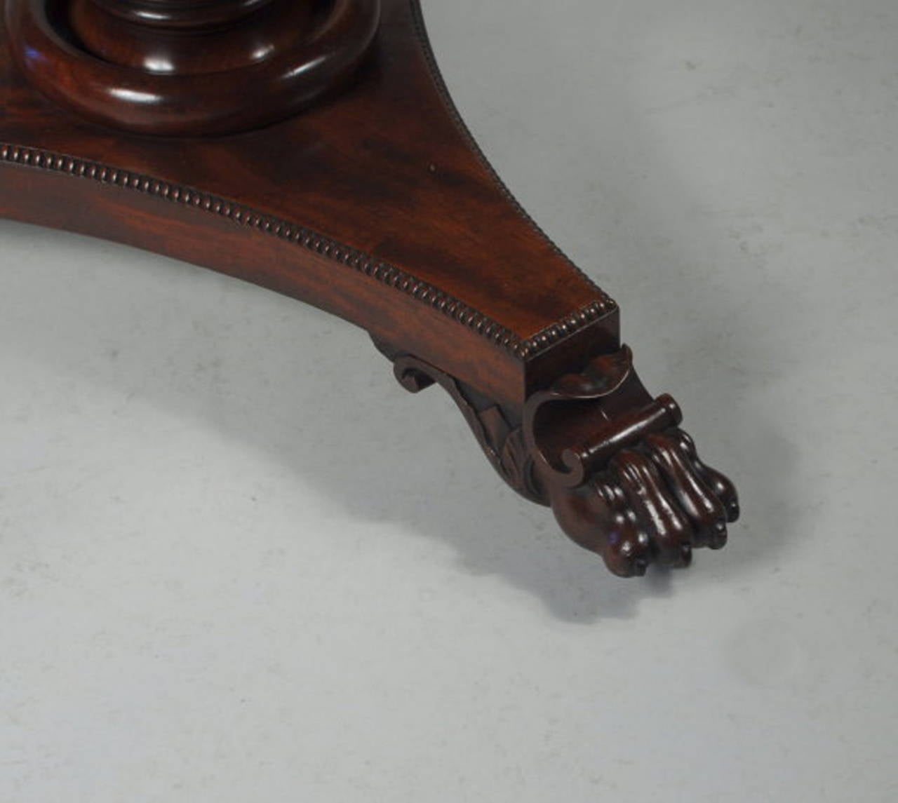Fine Regency Figured and Carved Mahogany Center Table For Sale 3