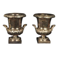 Pair Sheffield Silver Wine Coolers