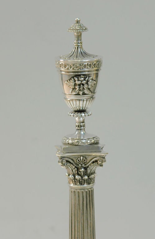 Old Brass Silver Plated Andirons.