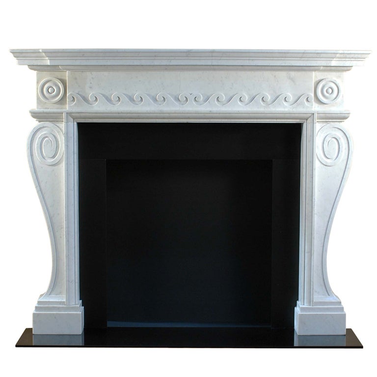 Antique George III White Marble Mantel For Sale