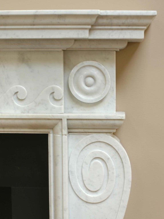 19th Century Antique George III White Marble Mantel For Sale