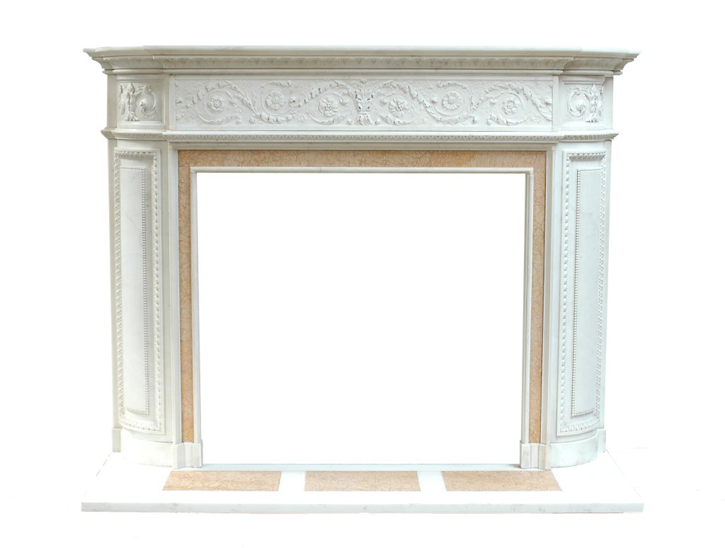 English Marble Mantel and Paneled Hearth