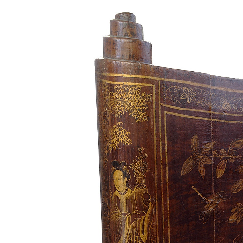 Chinese 19th Century Carved Opium Bed with Detailed Gilded Chinoiserie Headboard