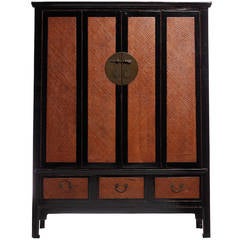 Black and Tan Chinese Armoire