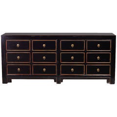 Antique Chinese Black Lacquered Sideboard