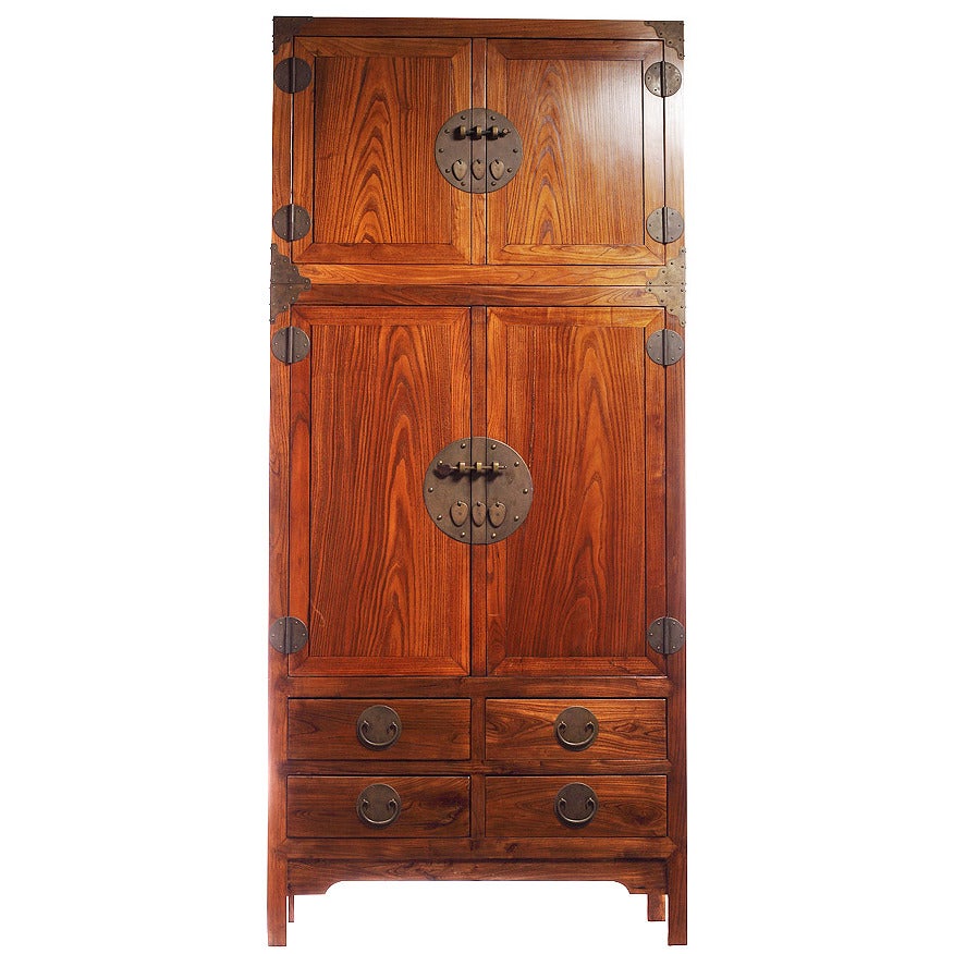 Vintage White Japanese Wardrobe with Interior Trays at 1stDibs