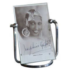 Vintage Josephine Baker autographed Sobol photo in an Art Deco frame