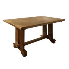 Art Deco period oak dining table probably  Charles Dudouyt