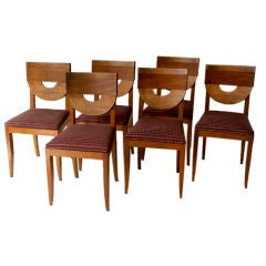 Set of 6 dining oak chairs, probably Charles Dudouyt