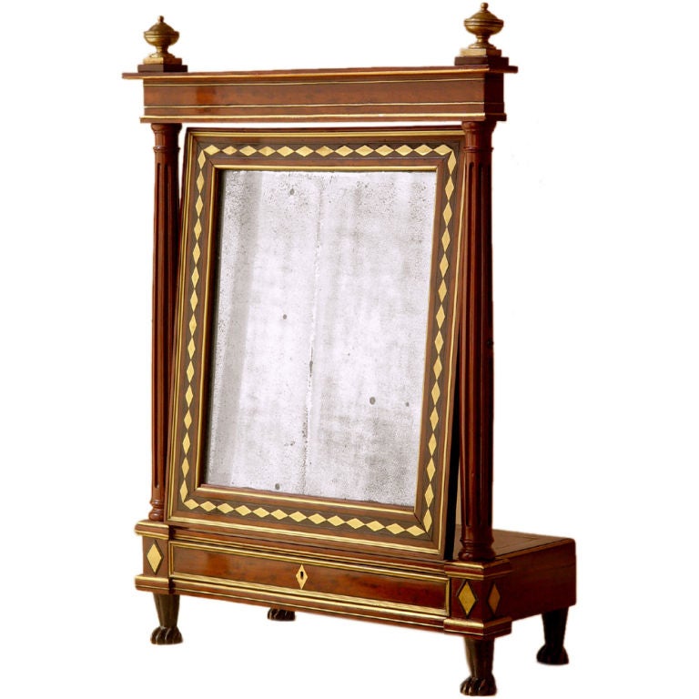 Directoire Period Mahogany Table Mirror in the Style of Molitor For Sale