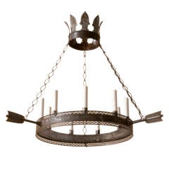 A Directoire style tole chandelier, 9 lights